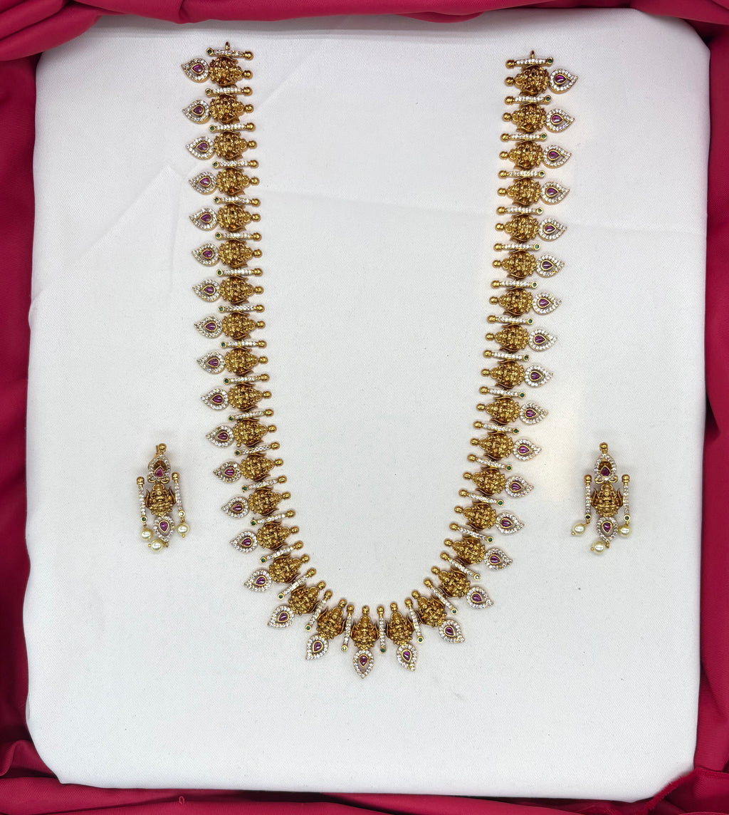 Jadau kundan with lord Lakshmi Long Necklace