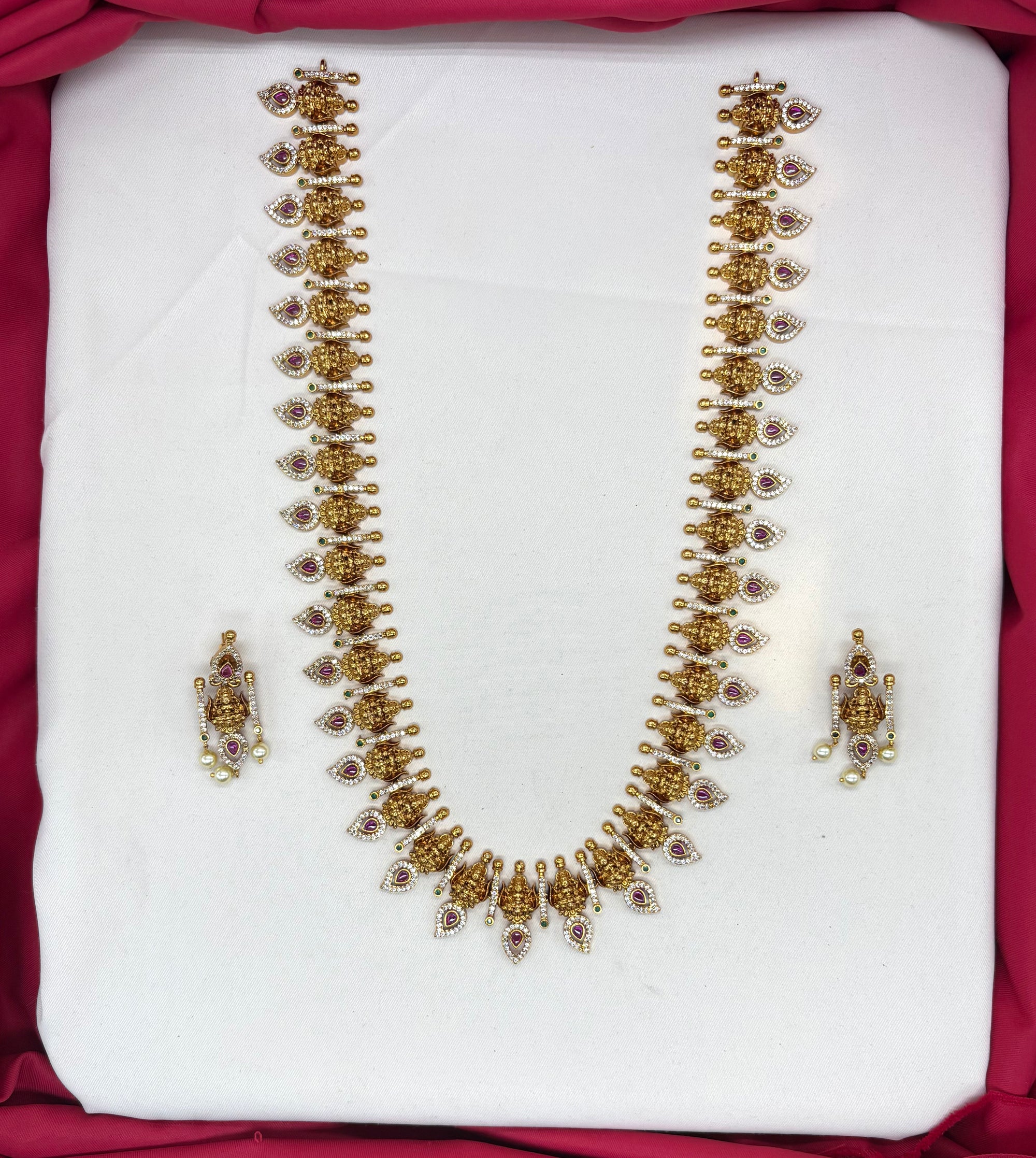 Jadau kundan with lord Lakshmi Long Necklace