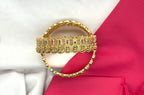 Matte finish Ruby & Coin Lakshmi Premium Bangle - Set of 2