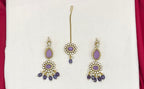 Emerald Multi Layer Purple Moissanite Stones Heavy-Set Necklace