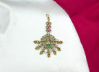 Matte finishing white stones with golden balls Maang tikka
