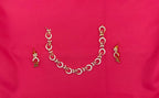 zircon stones in a floral and leaf-inspired motif small Pink stones short Necklace