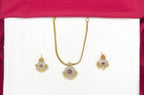 Matte finishing American Diamonds with purple stone short Necklace