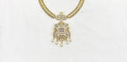 Matte finishing American Diamonds with Central White stone Short Kanti Necklace