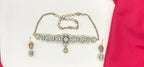 Victorian Floral design Purple stone Choker