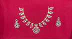 Premium G.J finishing leaf design with American Diamonds peacock pendent Short Necklace