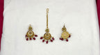 Matte finishing floral design with Red Beads combo-set