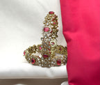 Victorian finishing Beautifully designed Floral with Red Stones Bangle