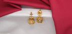 Matte finishing with small multi stones leaf design Jhumkas Earring
