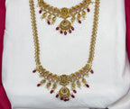 Matte finishing floral design with Red Beads combo-set