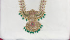Premium Jadau Kundan Mango Design with Green Beads Short Necklace