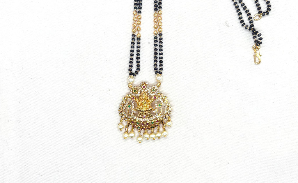 Lord Lakshmi with Ad stones Black Beads
