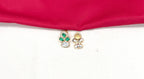Rose-Gold with green stones Polki Diamonds studs