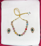 Premium Multi Color Moissanite Stones Short Necklace