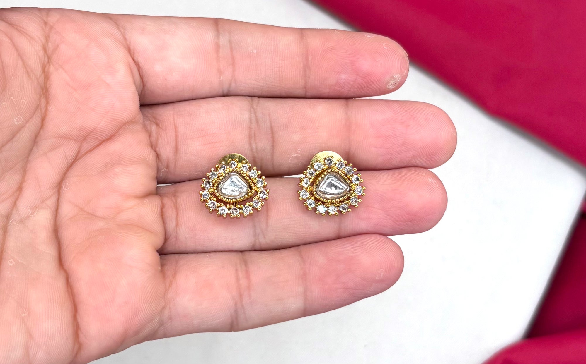 Matte finishing Hasli American Diamond Short Kanti