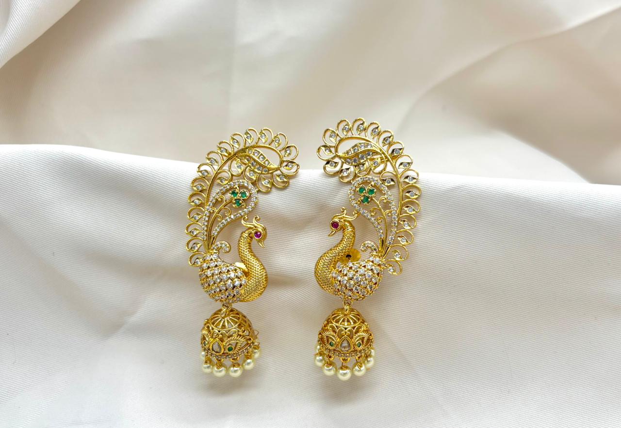 Gold Earcuff Jhumakas