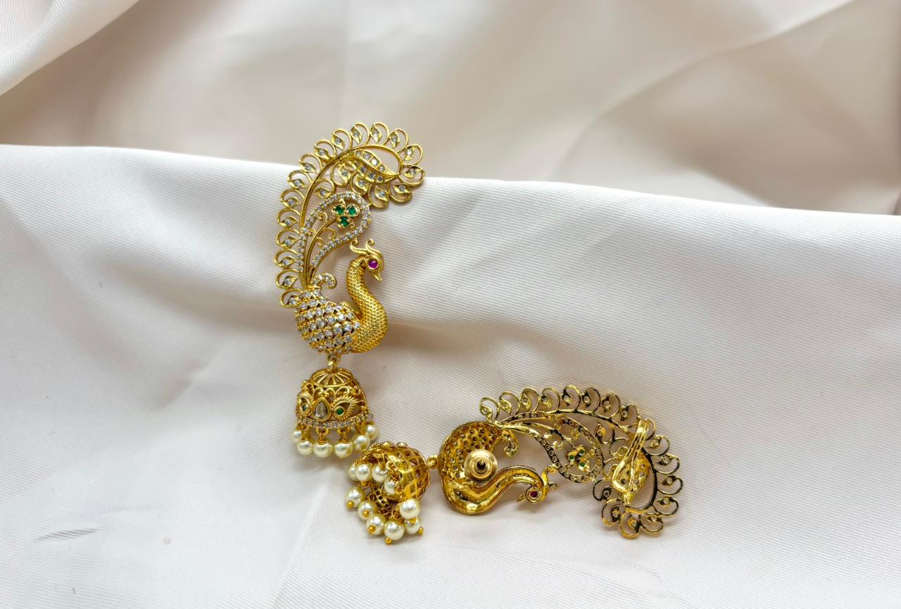Gold Earcuff Jhumakas