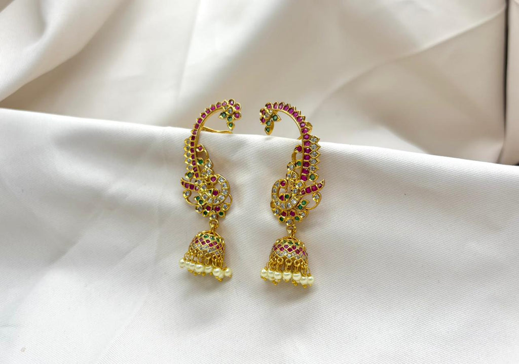 Gold Earcuff Jhumakas