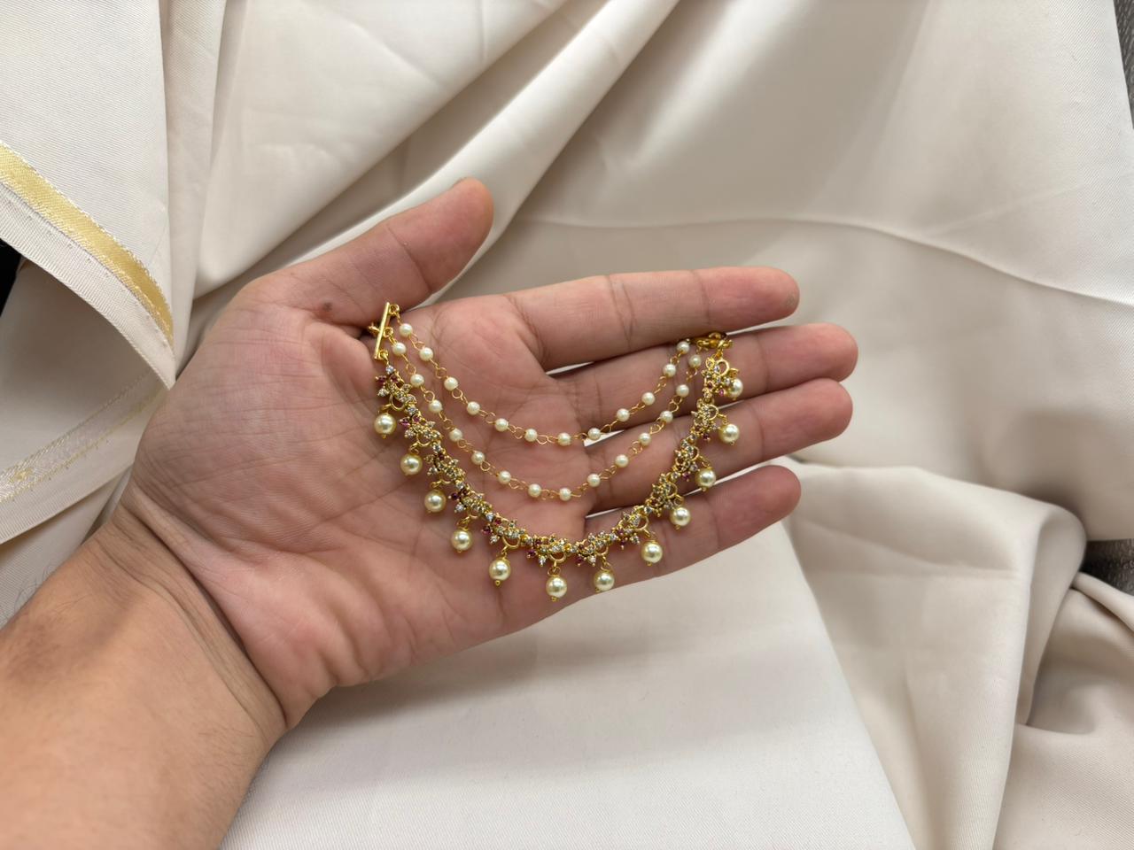 CZ Gold Finish Champasaralu