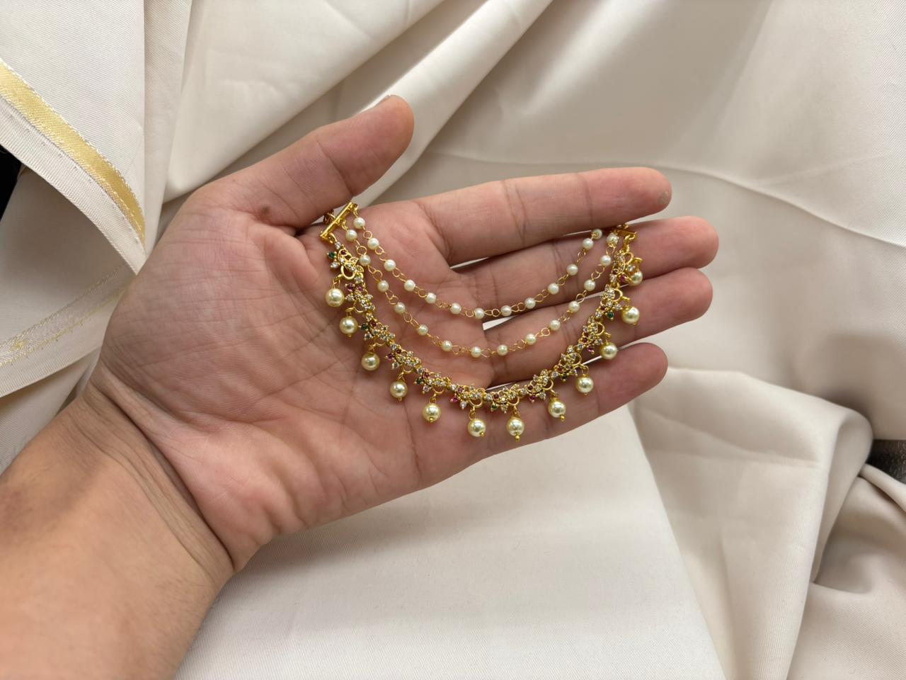 CZ Gold Finish Champasaralu