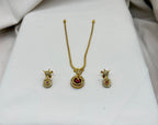 Premium matte finishing Red stones Short Necklace