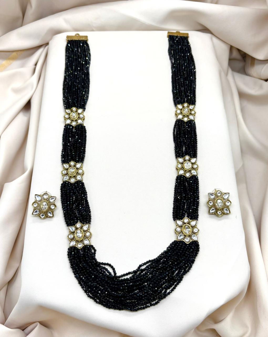 Black Crystal Beads Rani-Haram
