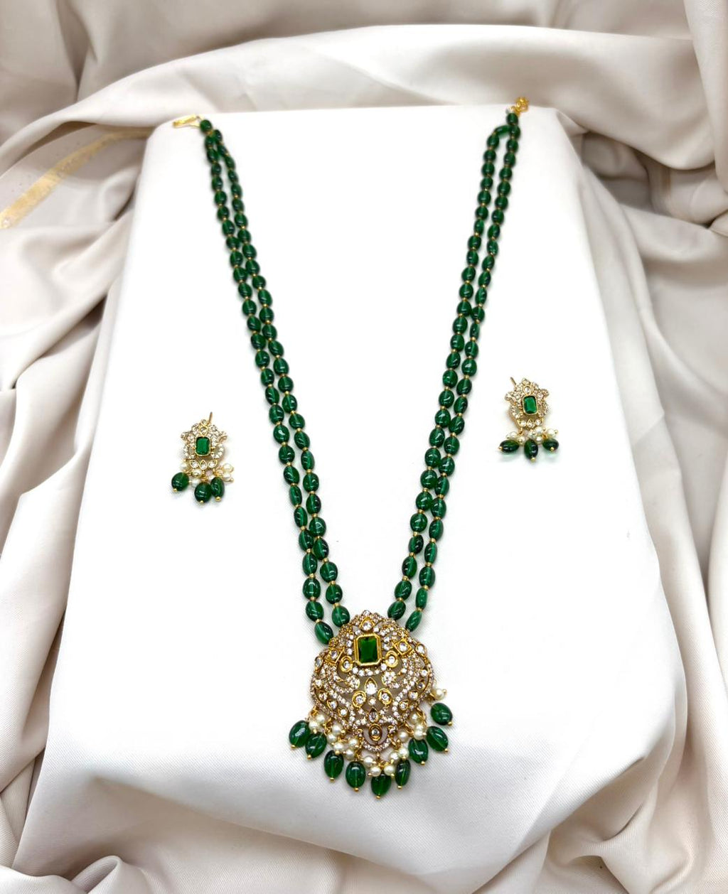 Handmade Green Monalisa Beads Rani Haram