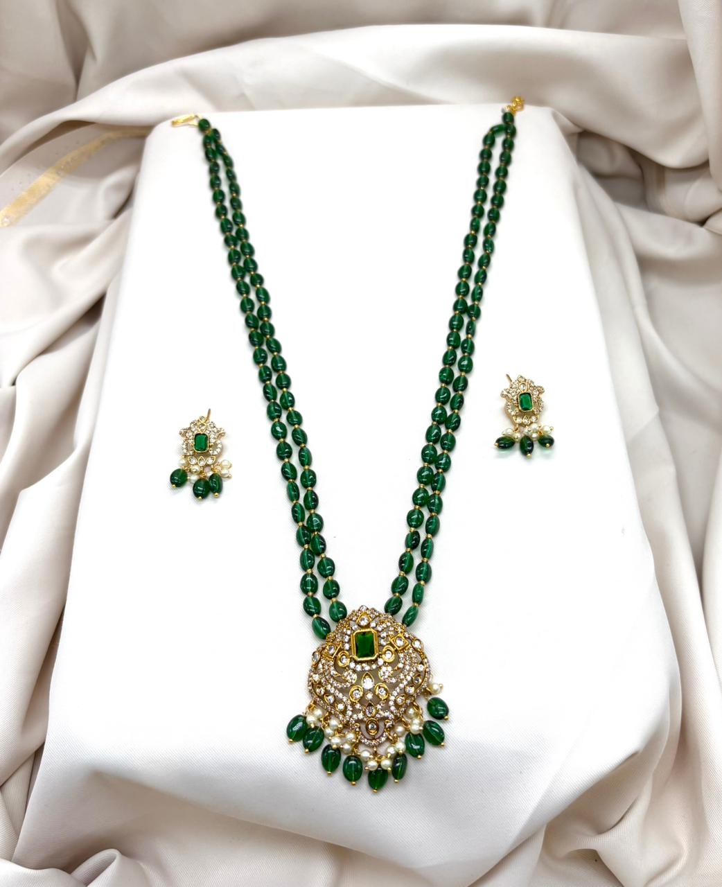 Handmade Green Monalisa Beads Rani Haram