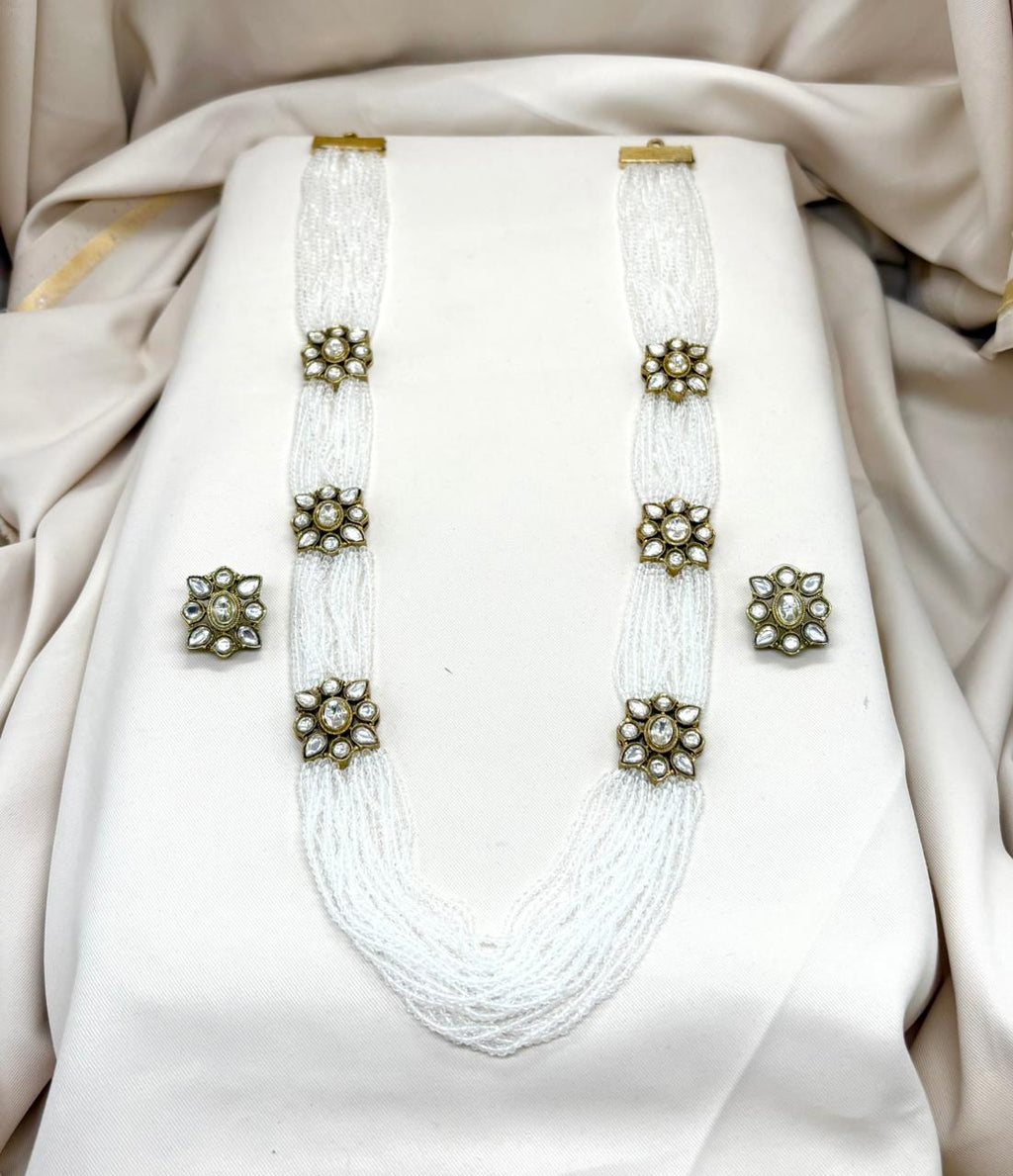 White Crystal Beads Rani-Haram