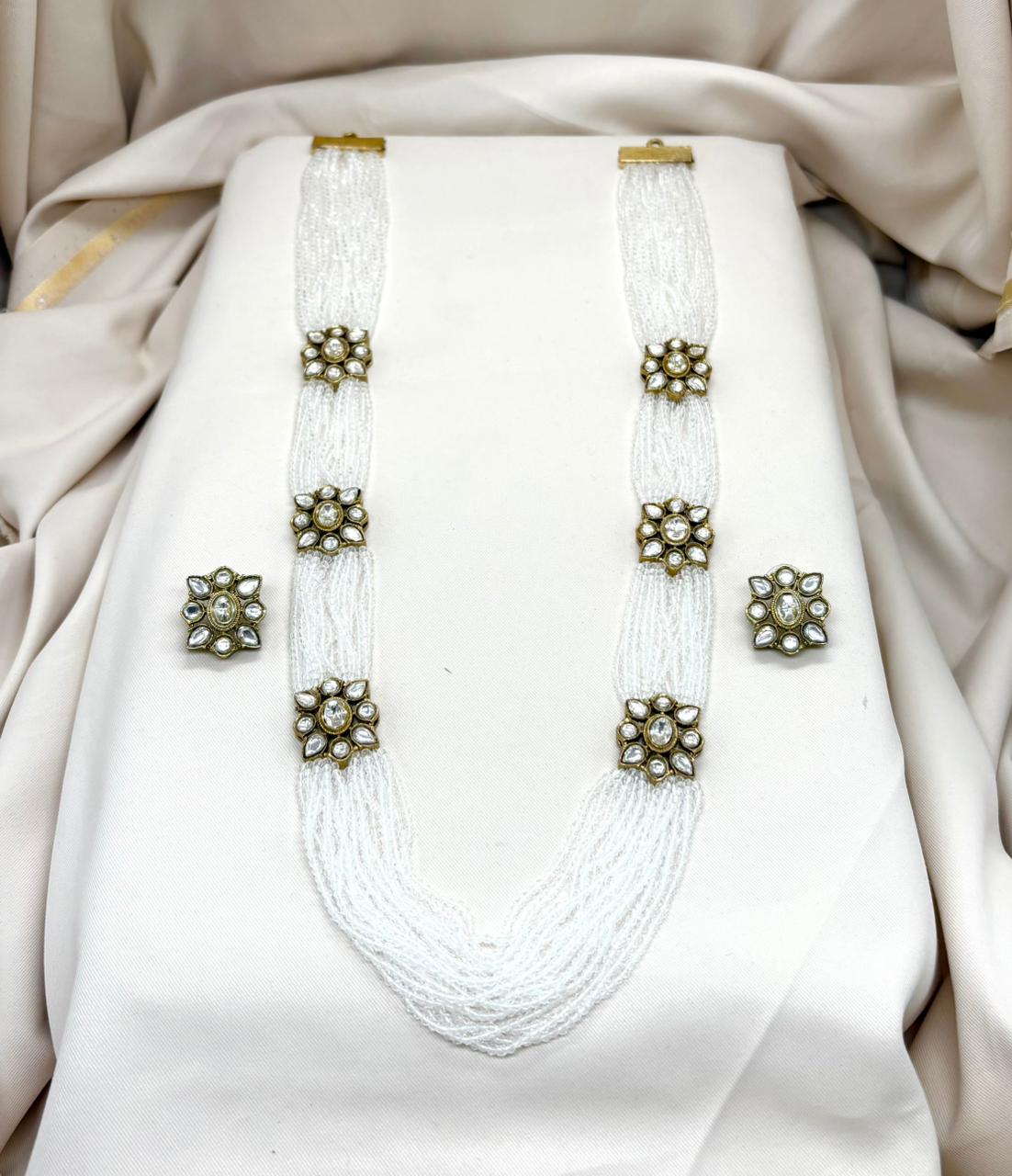 White Crystal Beads Rani-Haram