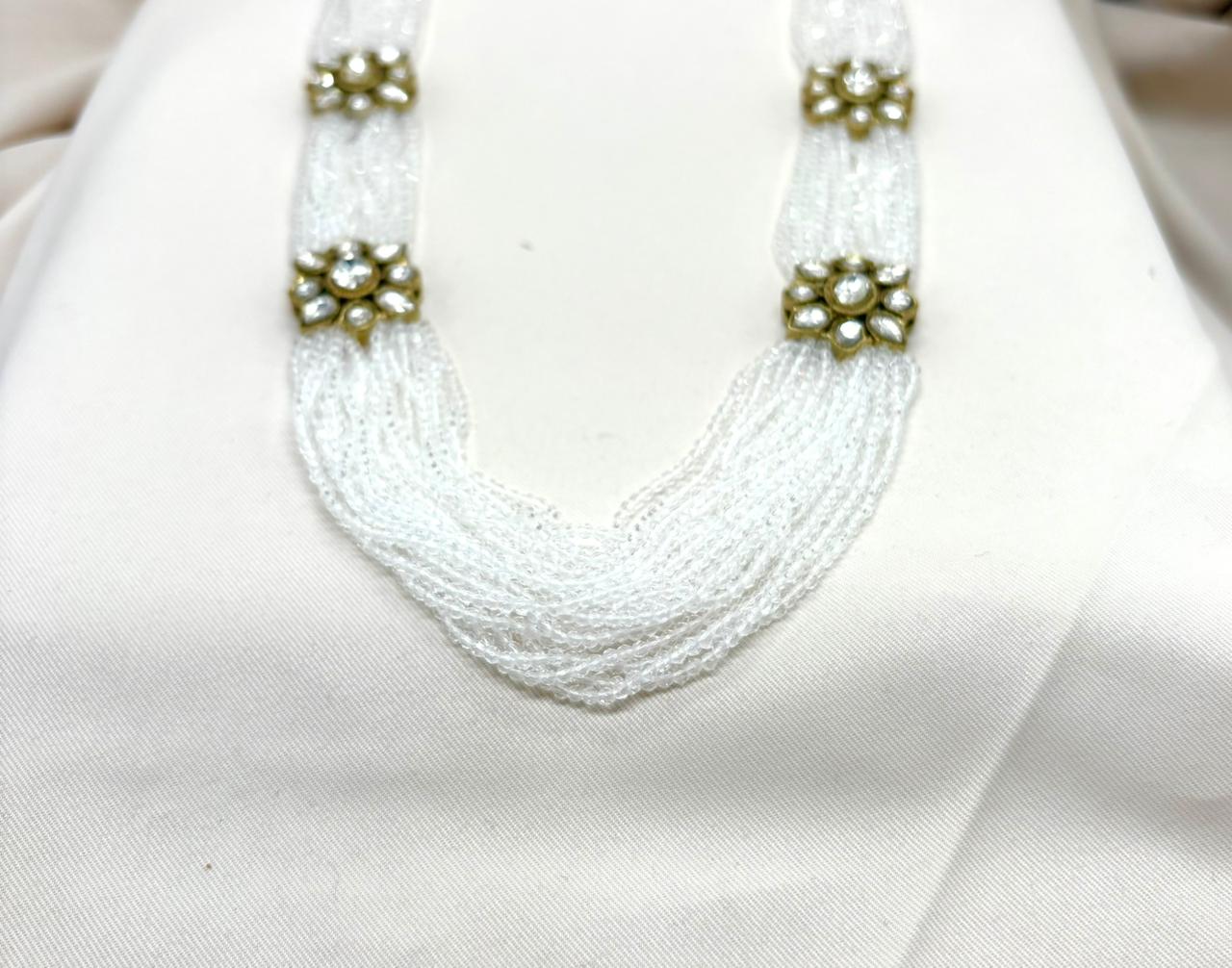 White Crystal Beads Rani-Haram
