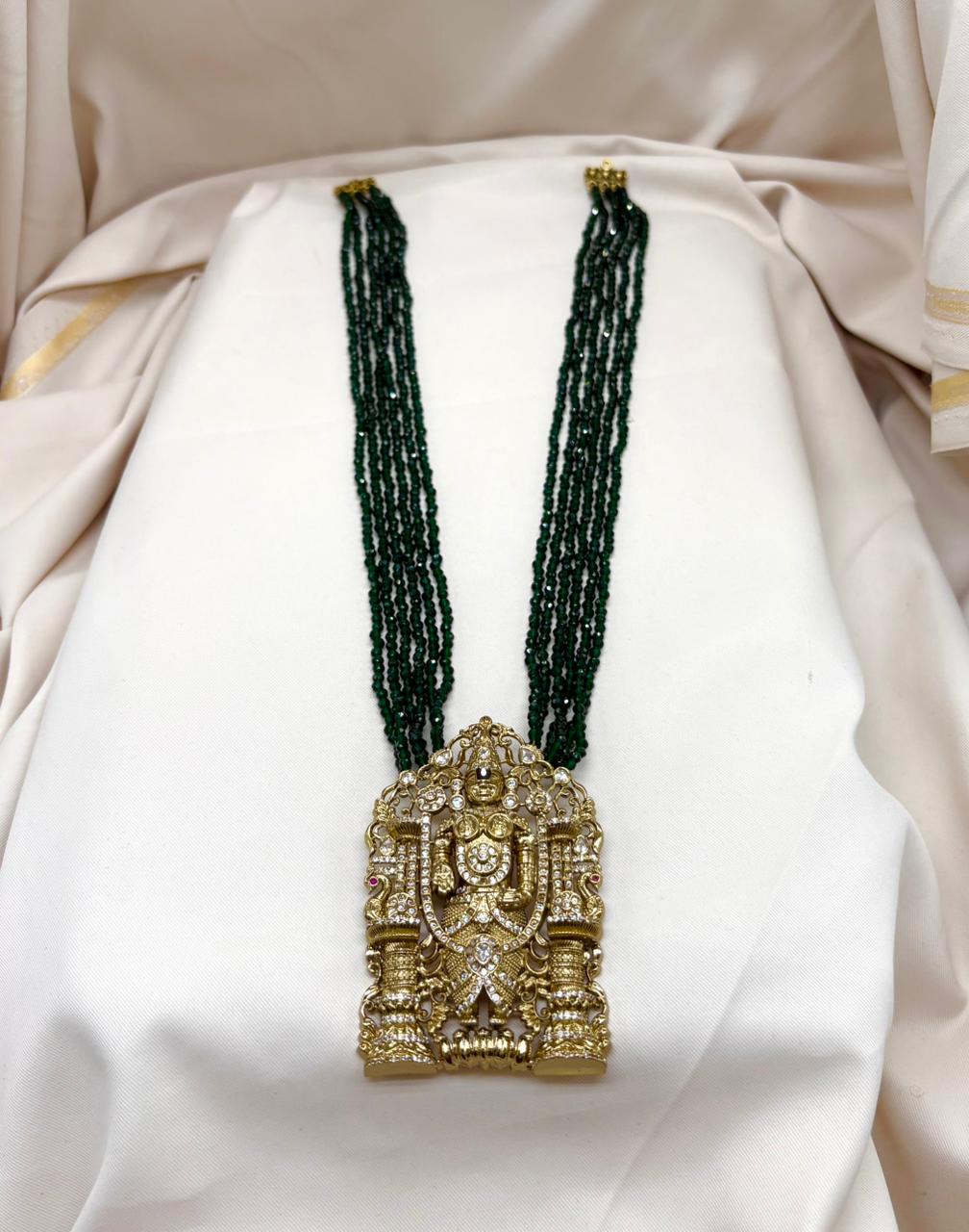 Lord Balaji Pendent Green Rani Haram