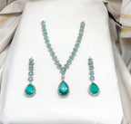 Silver Short Necklace-Sky Blue Stone's