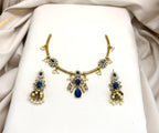 Victorian Blue stone Short Necklace