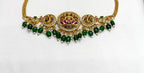 Lord Lakshmi Green Beds Gold Choker