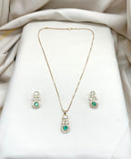 Polki moissanite stone chain with locket