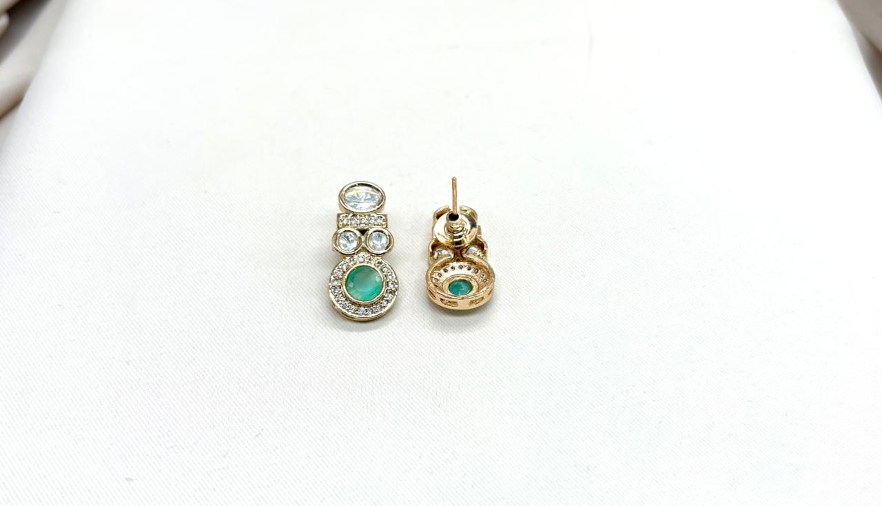 Polki moissanite stone chain with locket