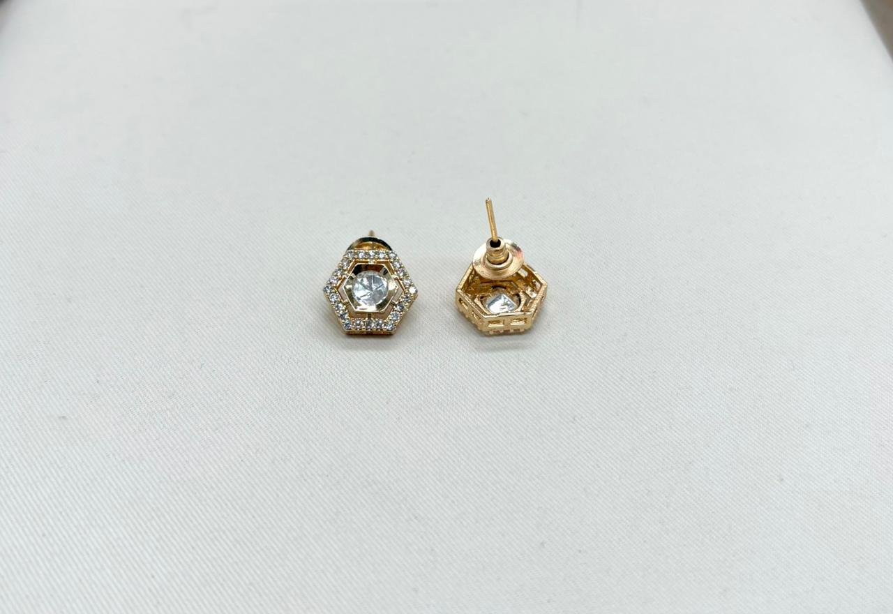 Polki moissanite stone chain with locket