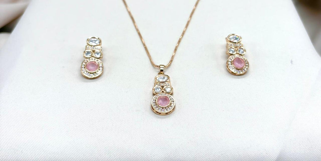 Polki moissanite stone chain with locket