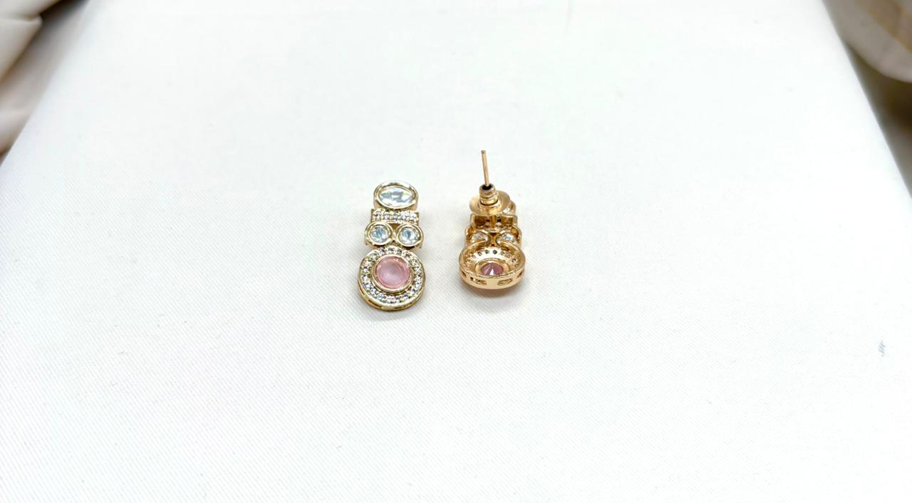Polki moissanite stone chain with locket