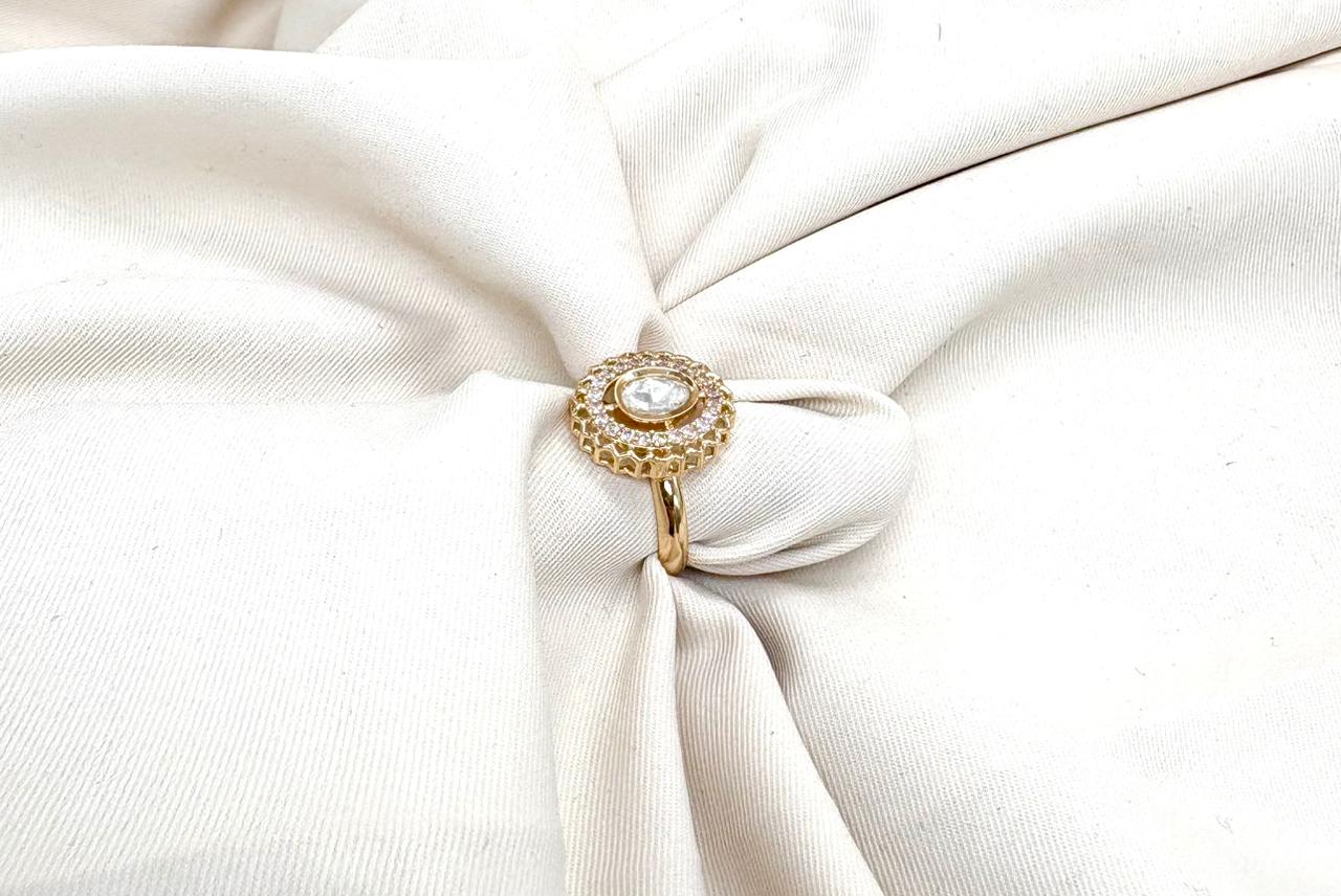 Rose Gold White-Stone Ring for Women