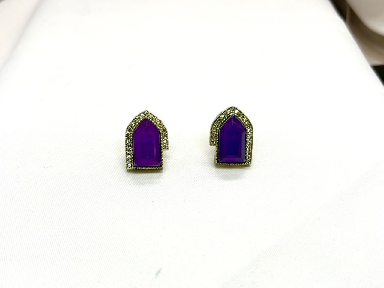 Blue Moissanite Earrings