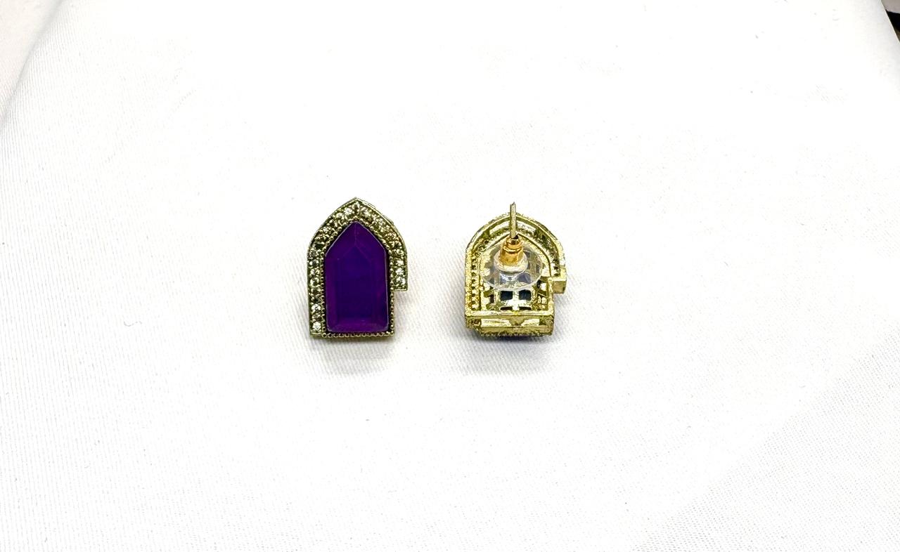 Blue Moissanite Earrings