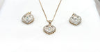 Polki moissanite stone chain with locket heart shape