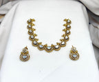 moissanite stone gold plated short necklace