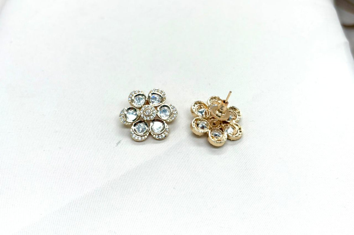 Polki moissanite stone necklace