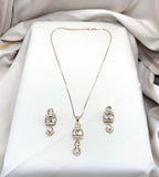 Polki moissanite stone chain with locket