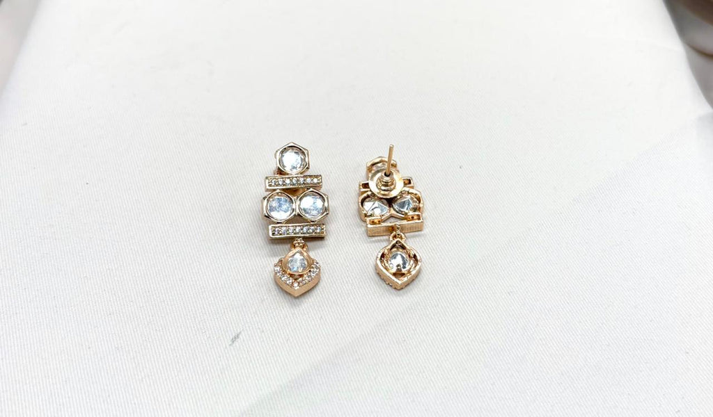 Polki moissanite stone chain with locket