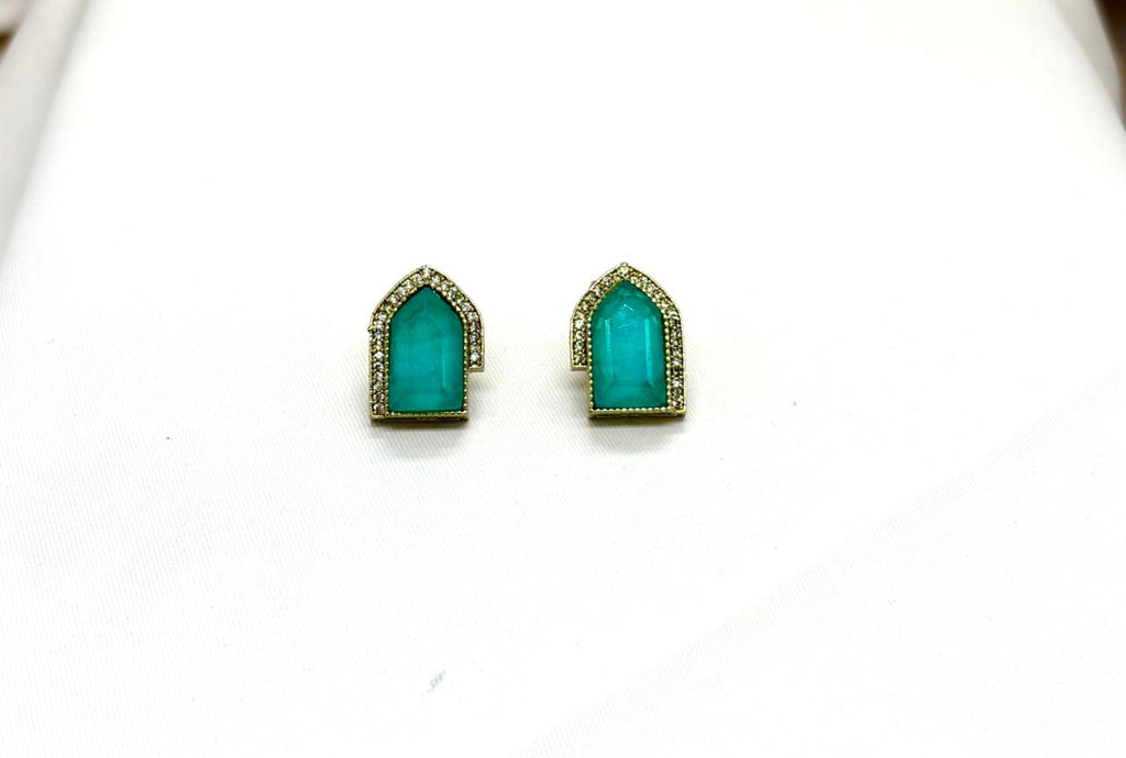 Mint-Green Moissanite Earring