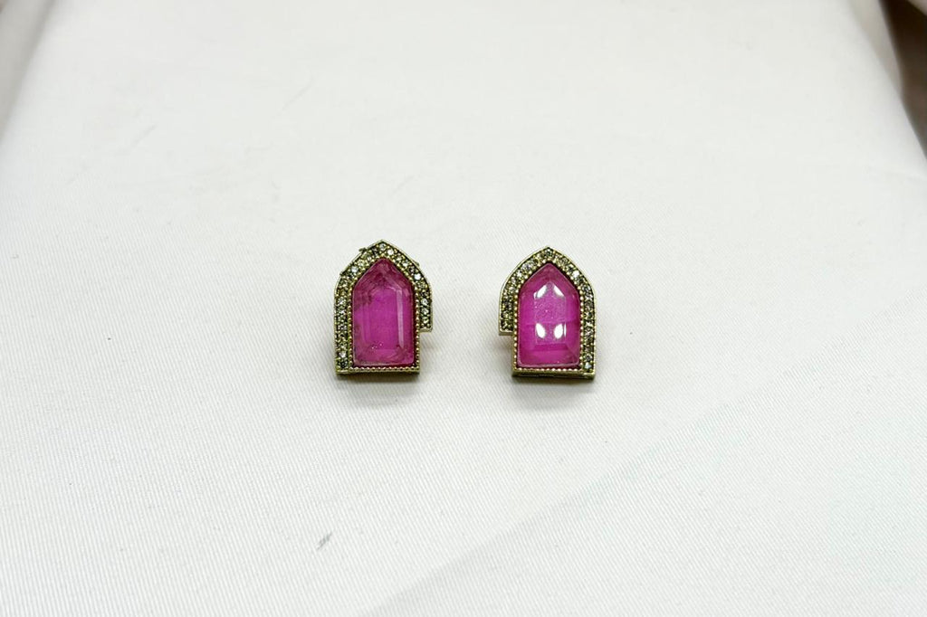 PInk Moissanite Earring